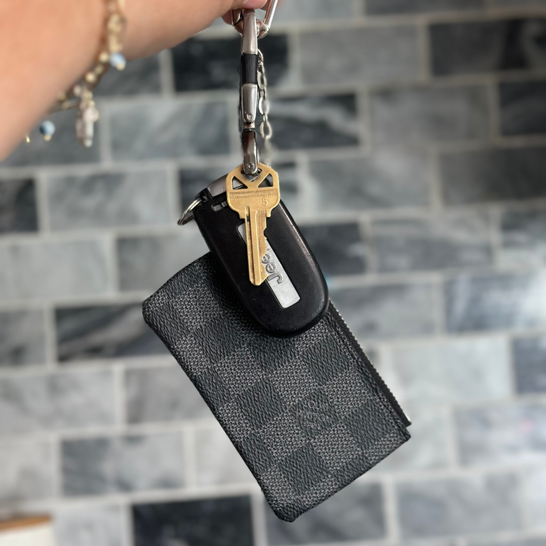 LV Checkered Key Pouch