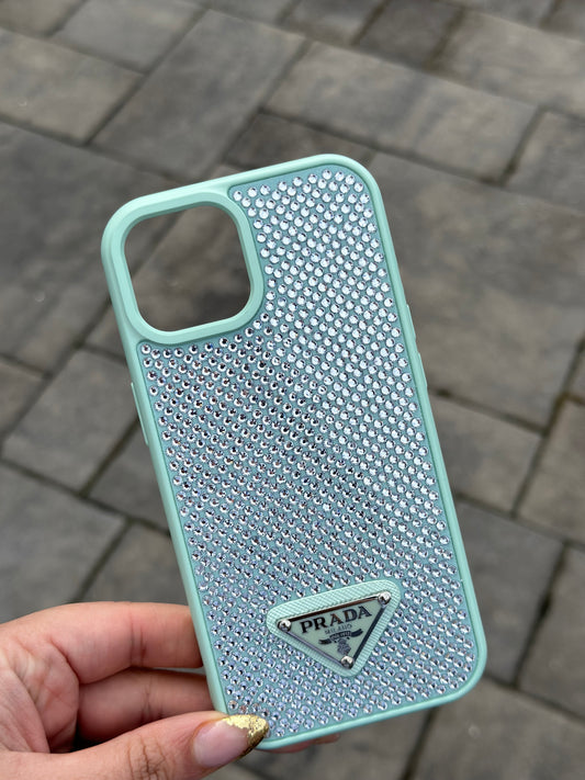 Mint Rhinestone Case